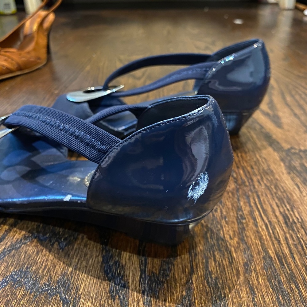 Navy Wedge Sandals - Picture 6 of 6